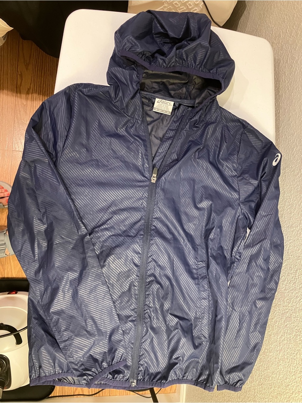 Asics Waterproof Rain Navy Running Jacket